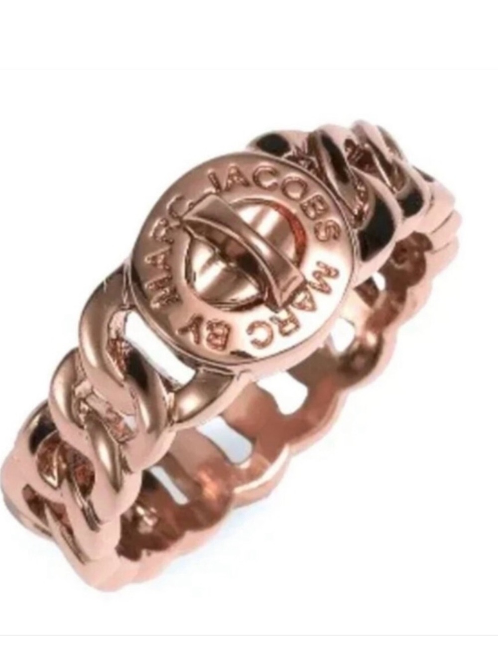 MARC BY MARC JACOBS Turnlock Chain Ring S/M 4 1/2 Rose Gold $48 Retail NWT